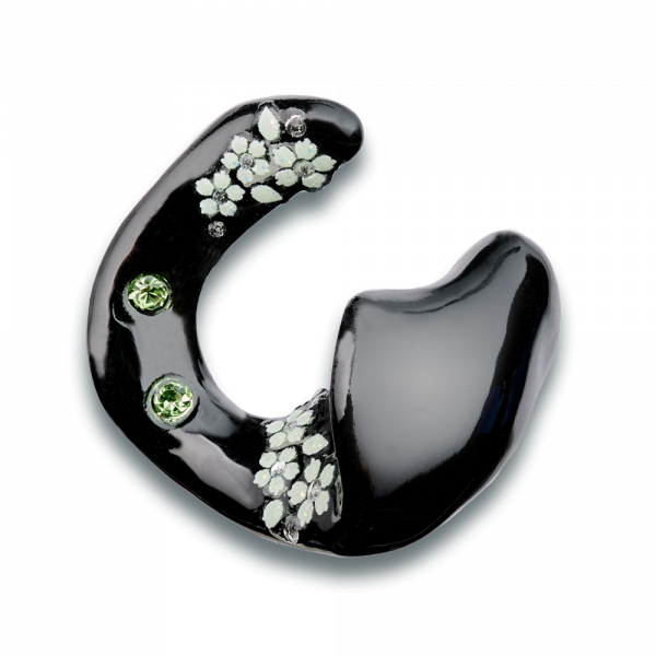 Sticker 5 mit Strass / Blumen fluoreszierend